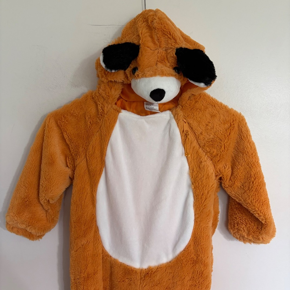 Target Toddler Fox Costume Plush Faux Fur Jumpsuit Orange Size 2T-3T Halloween
